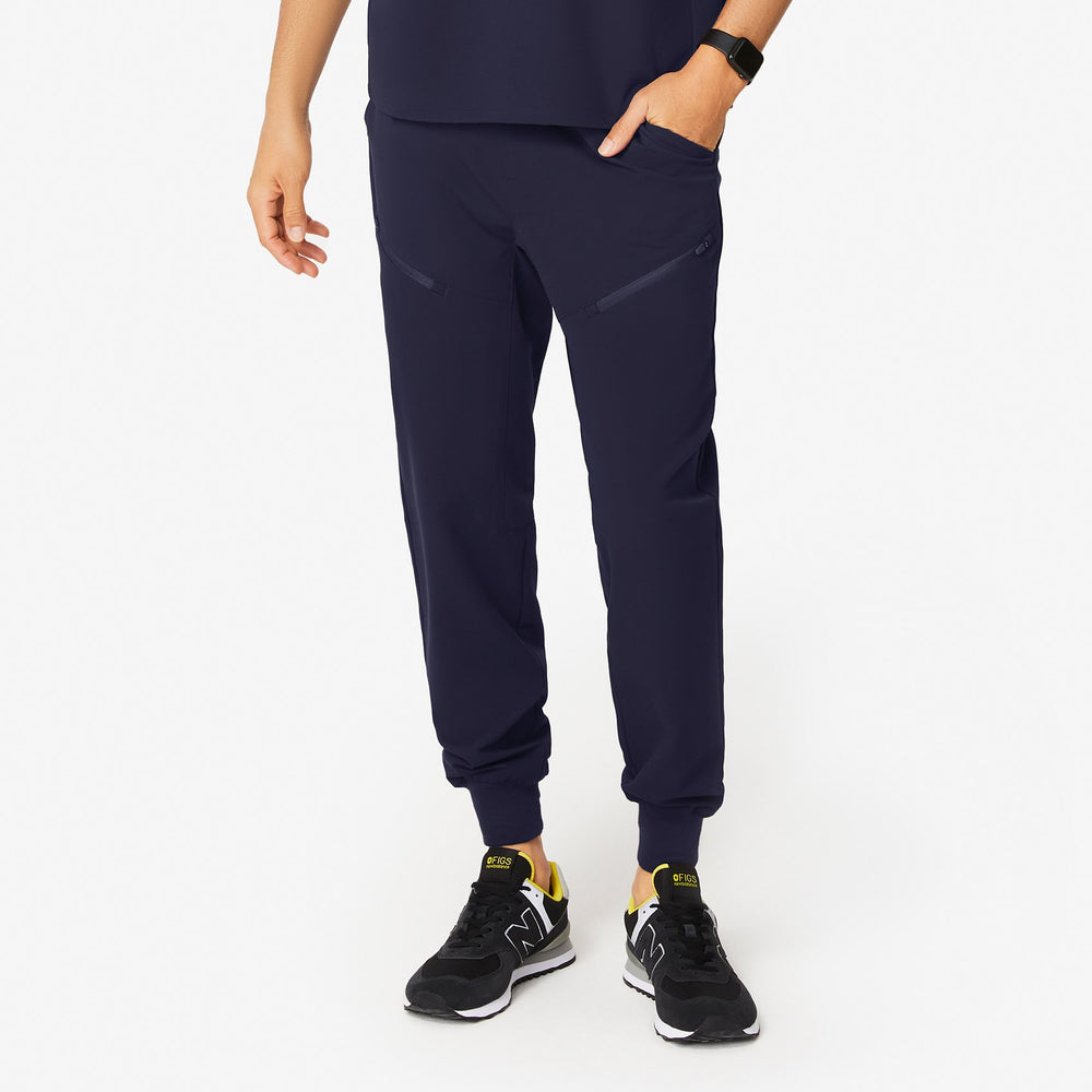 men's Navy Tansen - Zip Jogger Scrub Pants