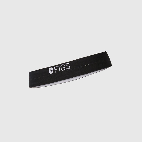 Black Elastic Headband With Buttonholes