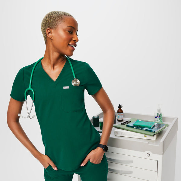 women's Hunter Green Catarina™ - One-Pocket Scrub Top