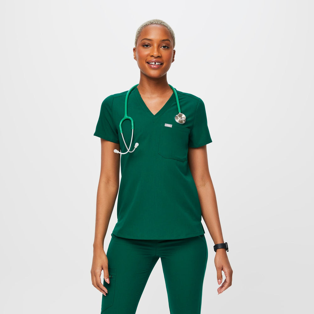 women's Hunter Green Catarina™- One-Pocket Scrub Top (3XL - 6XL)