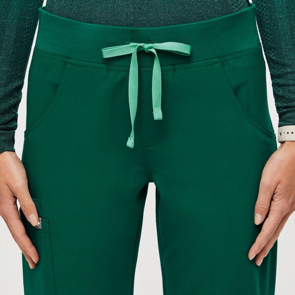 women's Hunter Green Kade™- Petite Cargo Scrub Pants