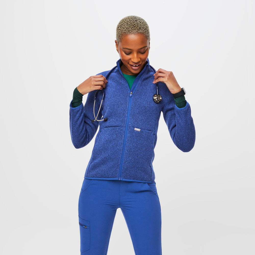 women's Heather Winning Blue On-Shift™ - Sweater Knit Jacket