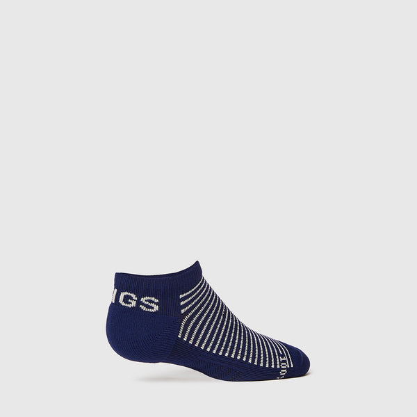 Women's Navy Double Stripe - Ankle Socks