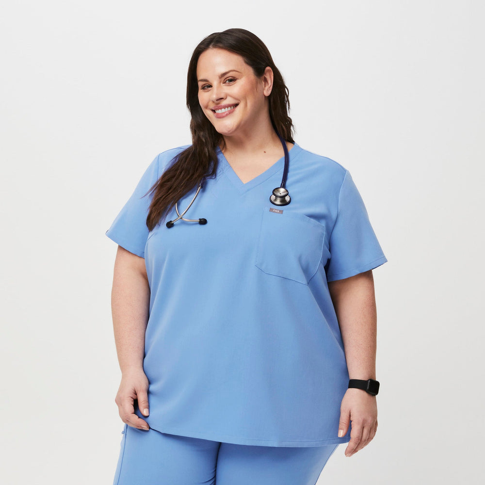 women's Ceil Blue Catarina™- One-Pocket Scrub Top (3XL - 6XL)