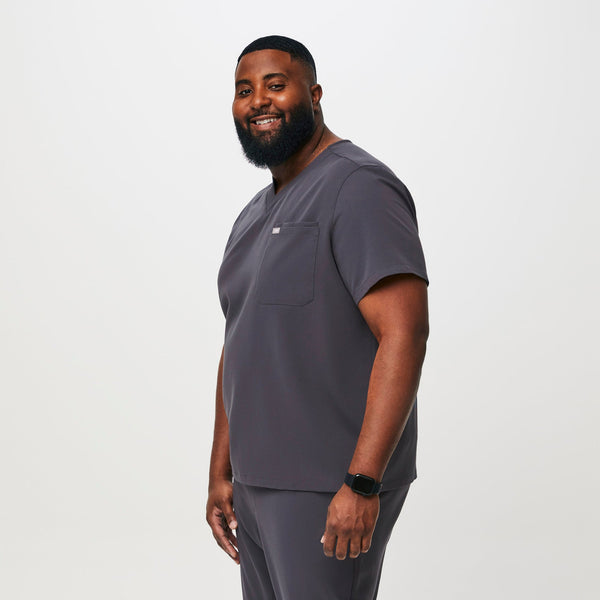 men's Charcoal Leon™- Three-Pocket Scrub Top (3XL - 6XL)