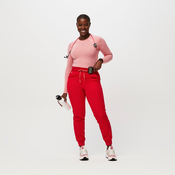 women's Heather Pop Red Salta Seamless - Longsleeve Underscrub