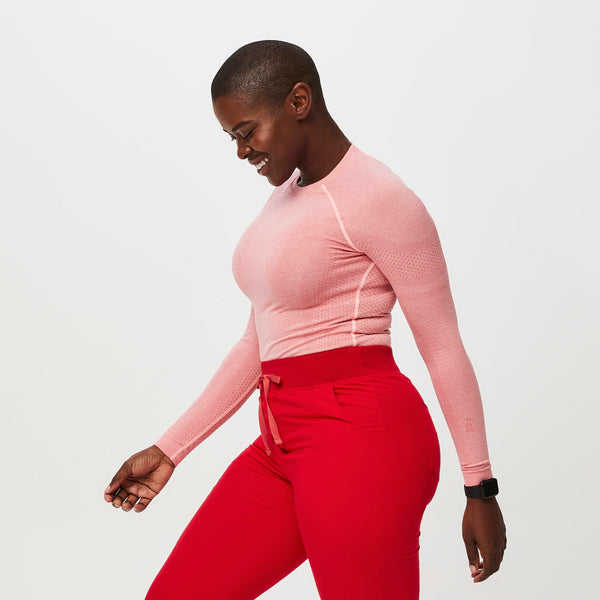 women's Heather Pop Red Salta Seamless - Longsleeve Underscrub