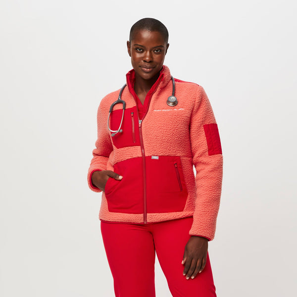 women's Pop Red/ Coral On-Shift™  - Sherpa Jacket