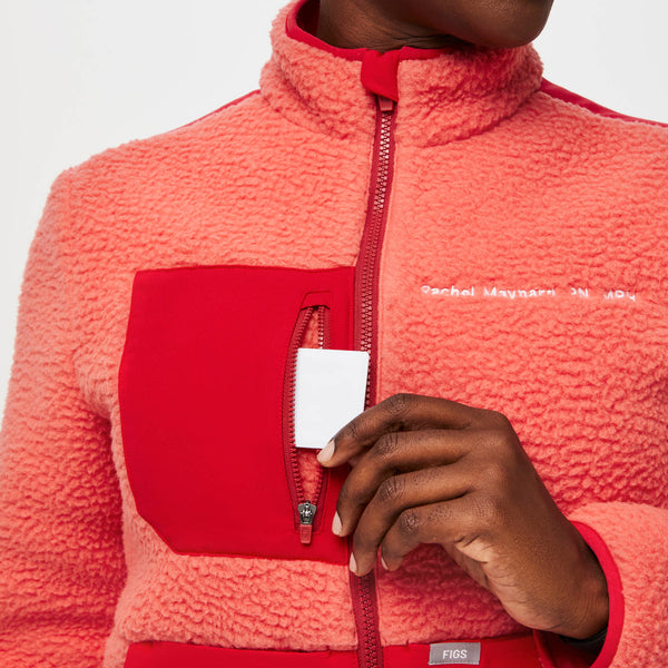 women's Pop Red/ Coral On-Shift™  - Sherpa Jacket