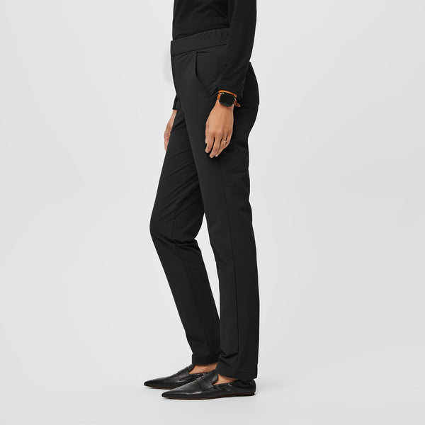 women's Black FIGSPRO™ Skinny Zip Fly - Petite Trouser