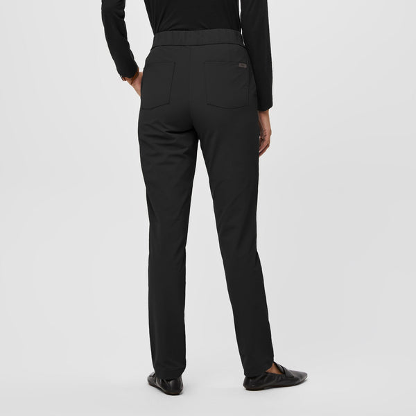 women's Black FIGSPRO™ Skinny Zip Fly - Petite Trouser