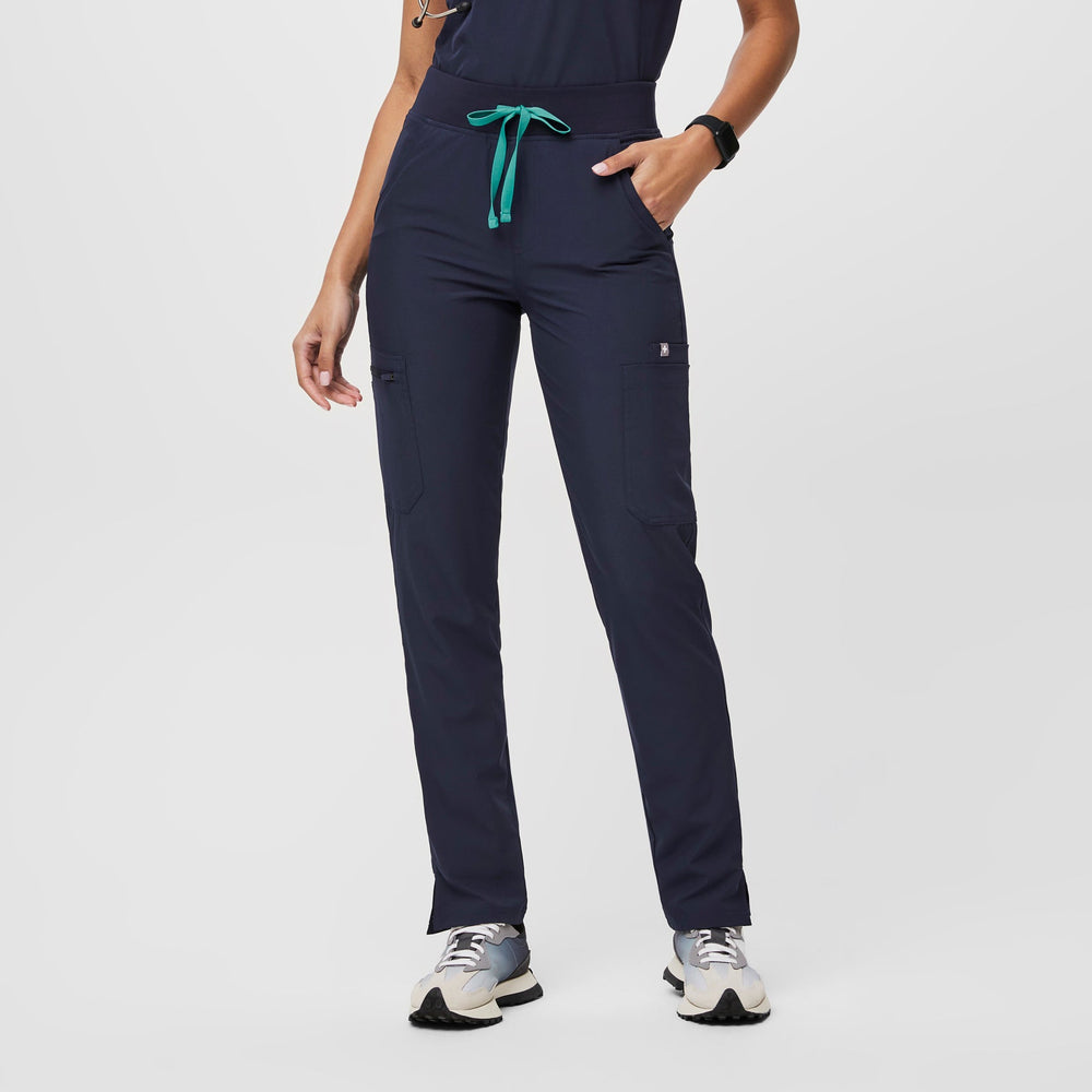 women's Navy FREEx ™ Lined Yola™ High Waisted - Petite Skinny Scrub Pants