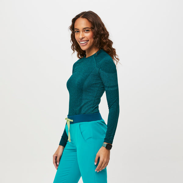 women's Dark Teal Salta Seamless - Longsleeve Underscrub