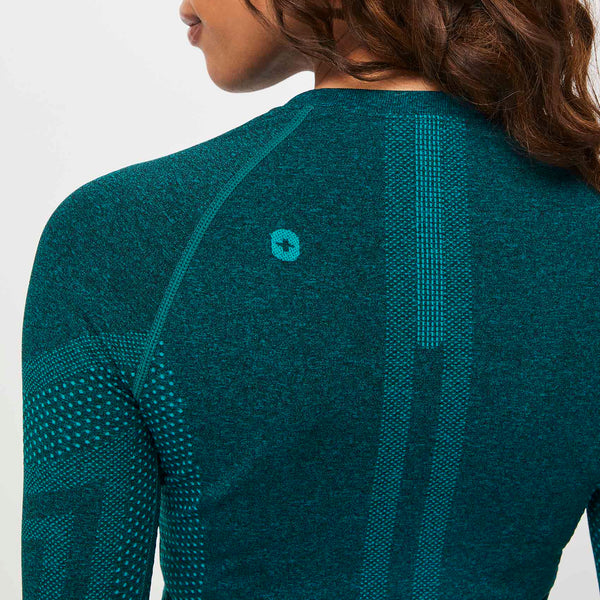 women's Dark Teal Salta Seamless - Longsleeve Underscrub