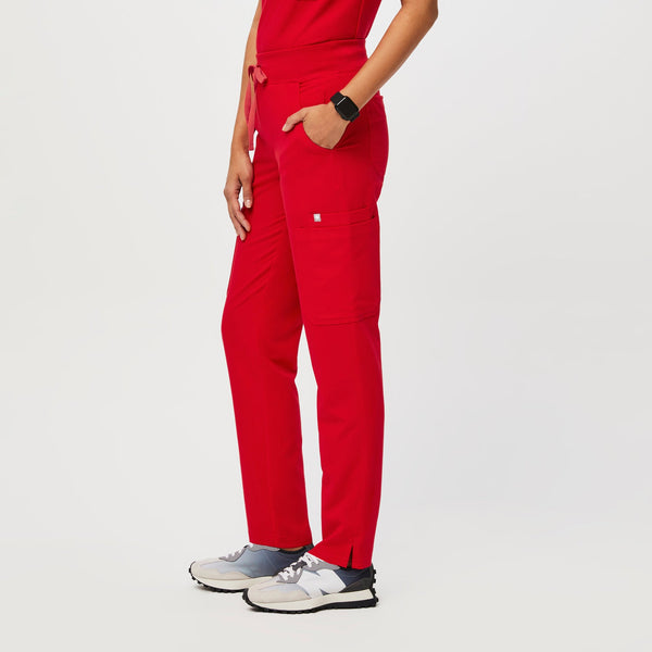 women's Pop Red High Waisted Yola™ - Skinny Scrub Pants