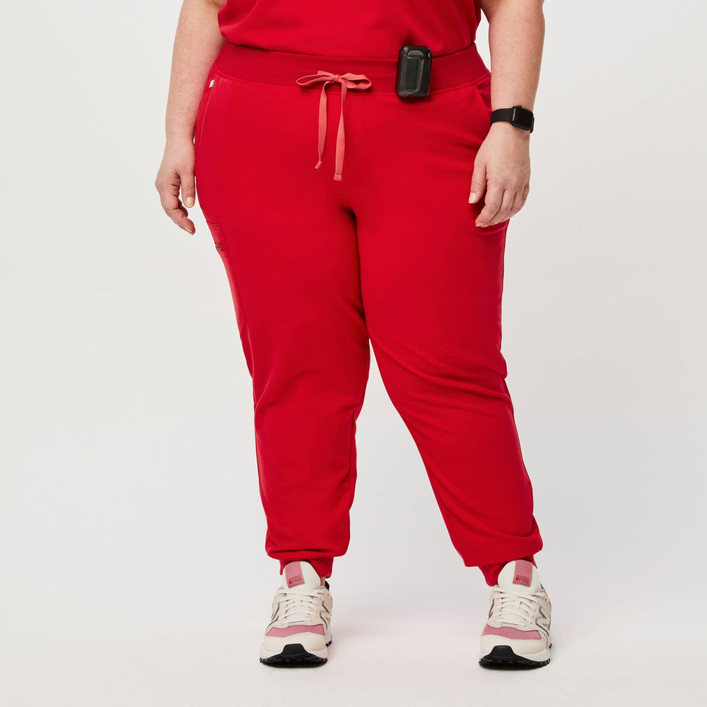 women's Pop Red Zamora™- Petite Jogger Scrub Pants (3XL - 6XL)