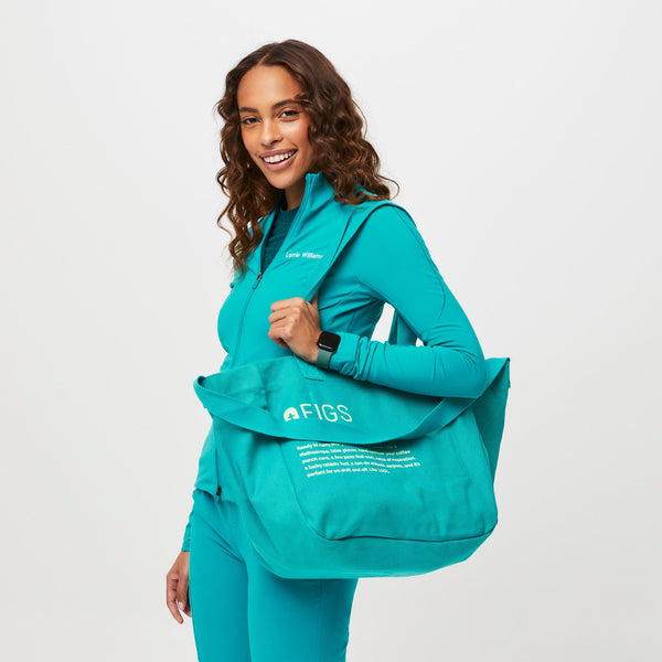 Teal Canvas Tote