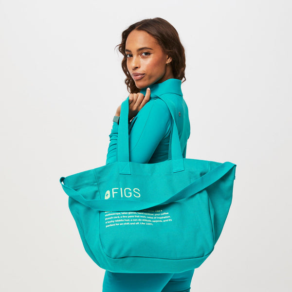 Teal Canvas Tote