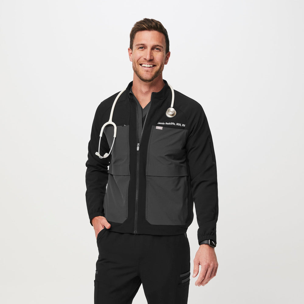 men's Black Cobaki - Double Utility Scrub Jacket