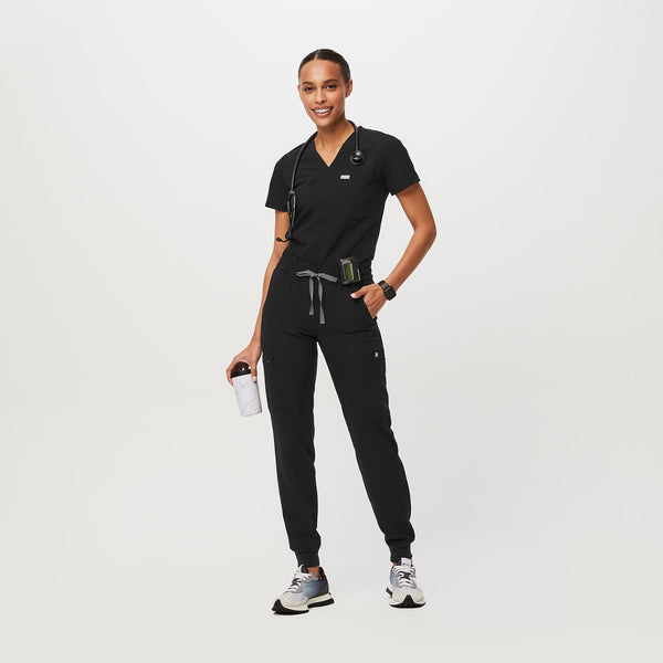 women's Black Uman Relaxed - Jogger Scrub Pants