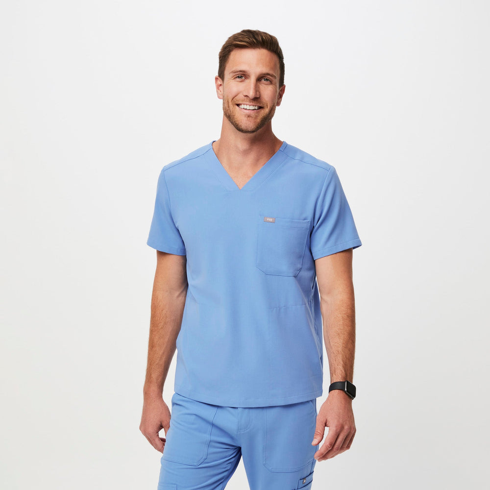 Men's Ceil Blue Chisec™ - Three-Pocket Scrub Top