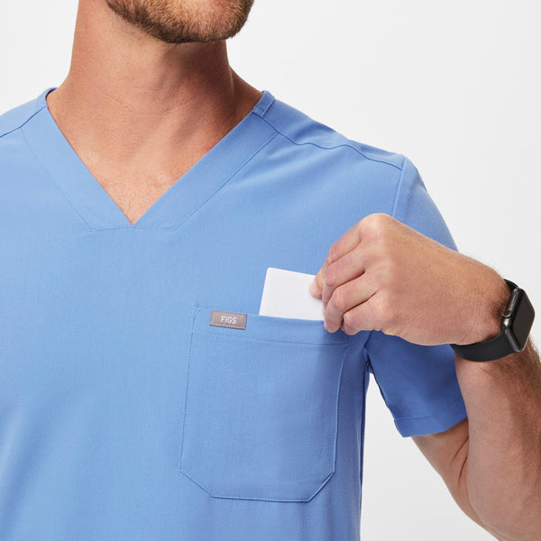 Men's Ceil Blue Chisec™ - Three-Pocket Scrub Top