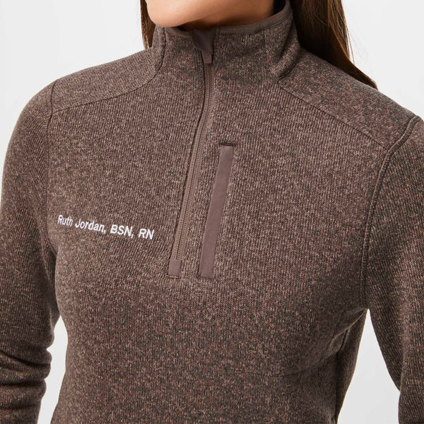 women's Heather Smokey Taupe On-Shift™ ¼ Zip - Sweater Knit