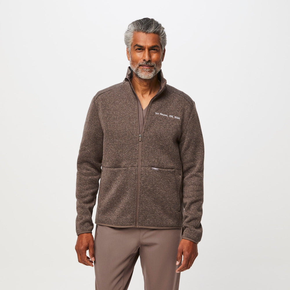 men's Heather Smokey Taupe On-Shift™ - Sweater Knit Jacket