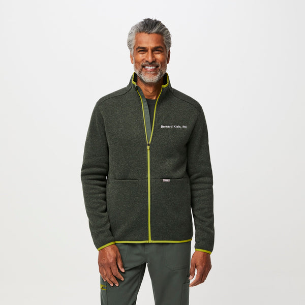 men's Heather Moss/Limeade On-Shift™ - Sweater Knit Jacket