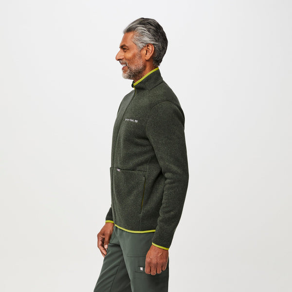 men's Heather Moss/Limeade On-Shift™ - Sweater Knit Jacket