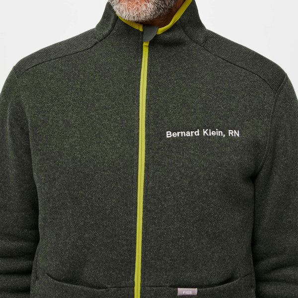 men's Heather Moss/Limeade On-Shift™ - Sweater Knit Jacket