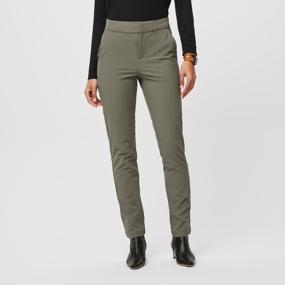 women's Agave FIGSPRO™ Skinny Zip Fly - Petite Trouser