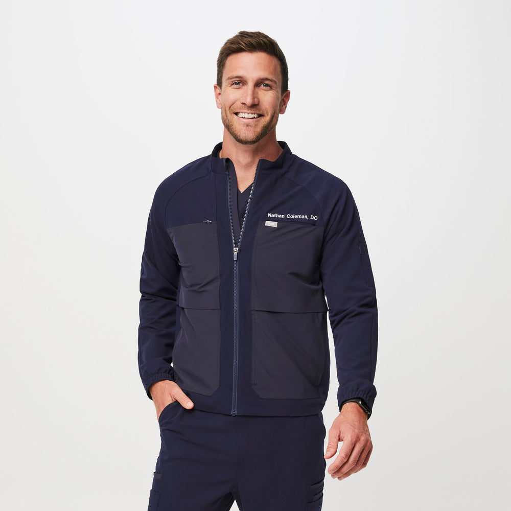 men's Navy Cobaki - Double Utility Scrub Jacket