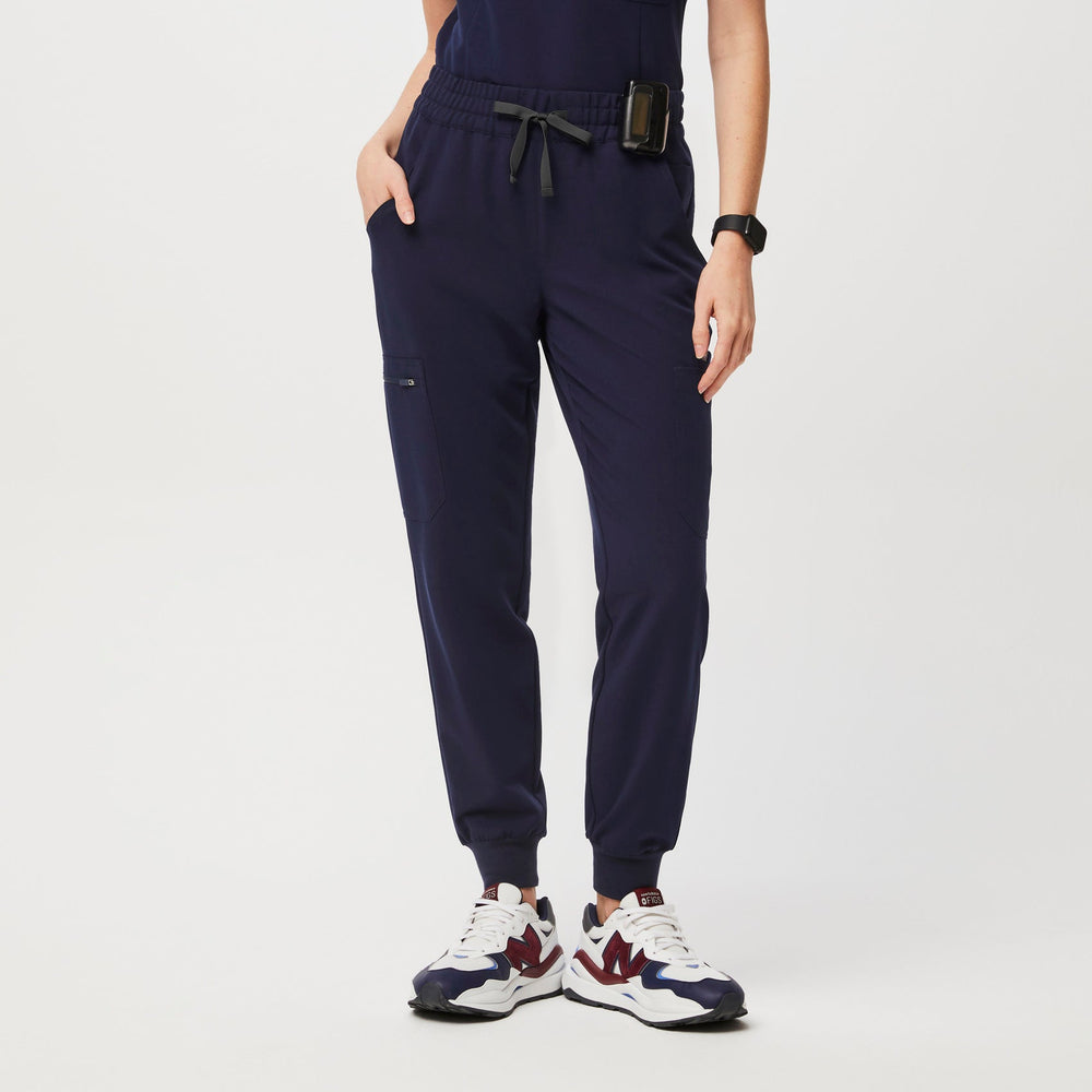 women's Navy High Waisted Uman Relaxed - Tall Jogger Scrub Pants