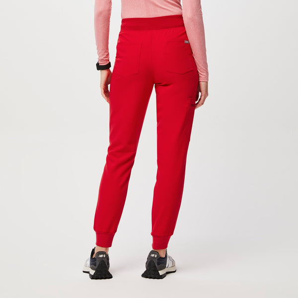 women's Pop Red High Waisted Zamora™ - Jogger Scrub Pants (3XL - 6XL)