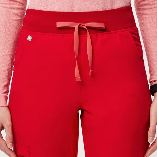 women's Pop Red High Waisted Zamora™ - Jogger Scrub Pants (3XL - 6XL)