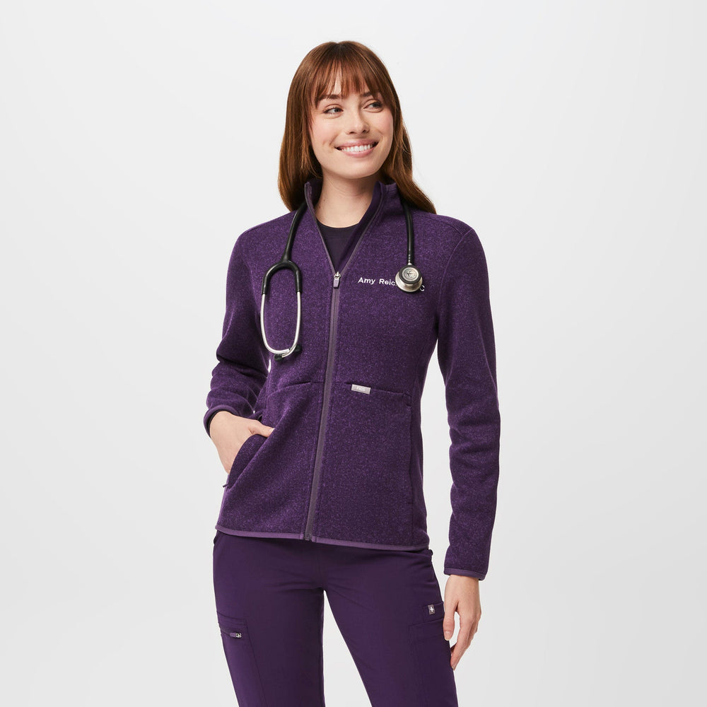 women's Heather Purple Jam On-Shift™ - Sweater Knit Jacket