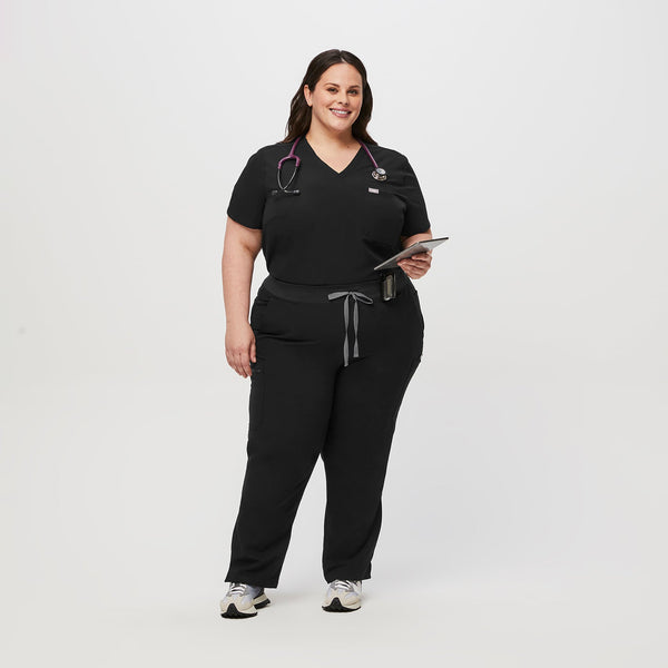 women's Black Yola™ - Petite Skinny Scrub Pants 2.0 (3XL - 6XL)