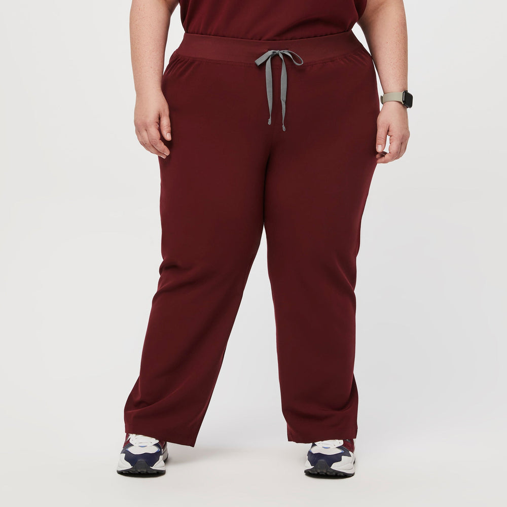 women's Burgundy Livingston™ - Petite Basic Scrub Pants (3XL - 6XL)