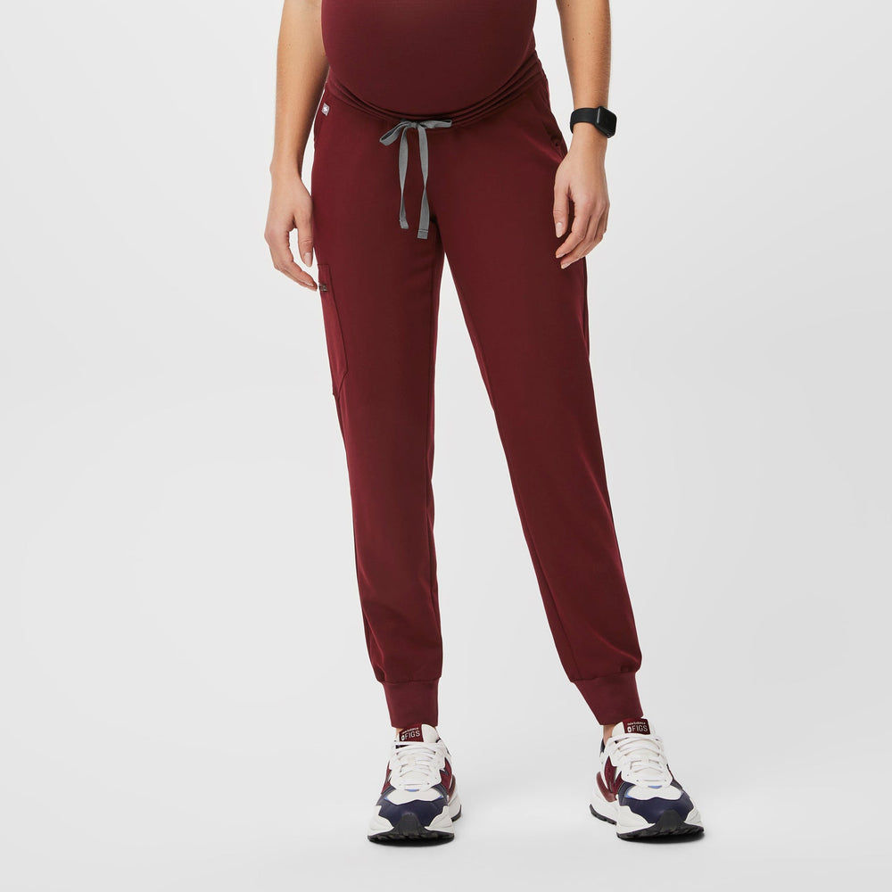 Women's Burgundy Zamora™ Maternity - Jogger Scrub Pants