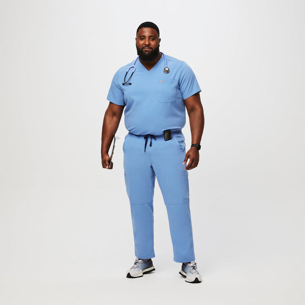 men's Ceil Blue Axim™ - Short Cargo Scrub Pants (3XL - 6XL)