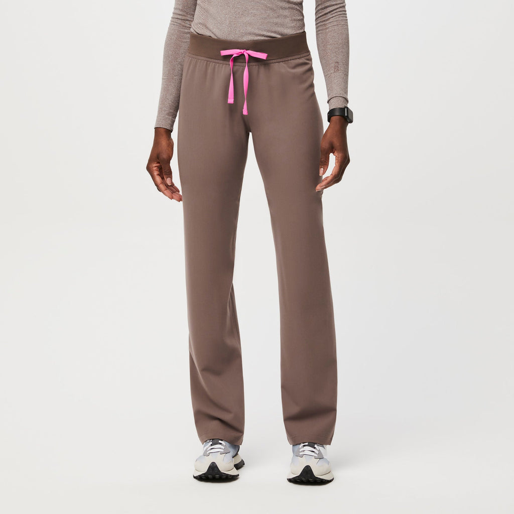 women's Smokey Taupe Livingston™ Petite Basic Scrub Pants Smokey