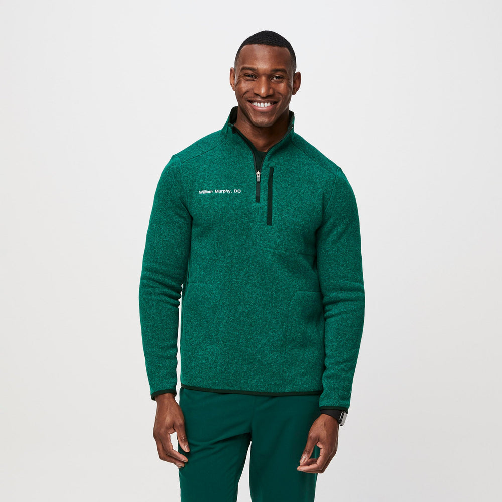 Men's Heather Forest Green On-Shift™ ¼ Zip - Sweater Knit