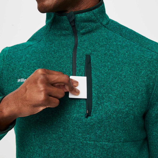 Men's Heather Forest Green On-Shift™ ¼ Zip - Sweater Knit