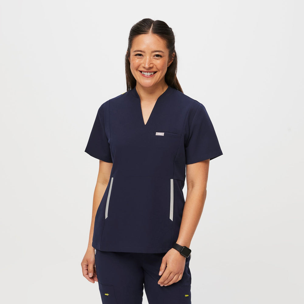 women's Navy Slim Odesa - Scrub Top