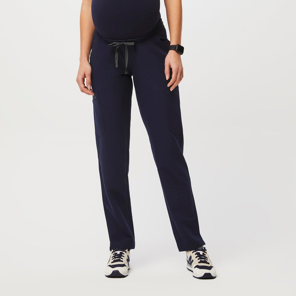 Women's Navy Yola™ Maternity - Slim Scrub Pants