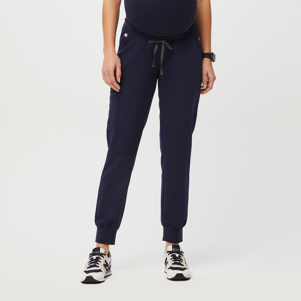 women's Navy Zamora™ Maternity - Petite Jogger Scrub Pants