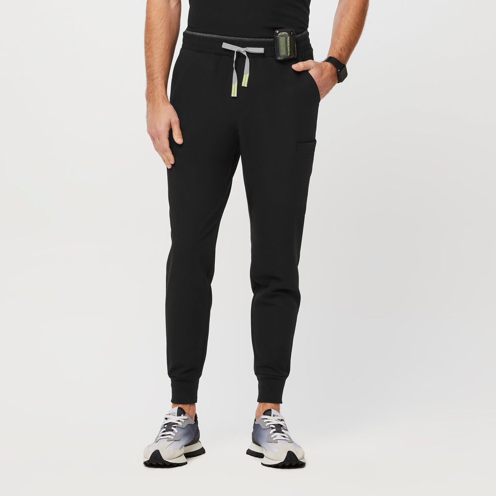 men's Black Ansel Slim Tall Jogger Scrub Pants