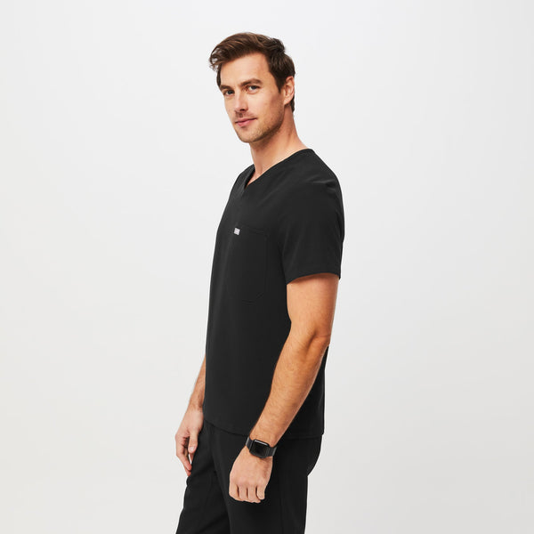 men's Black Slim Leon™ - Three-Pocket Scrub Top