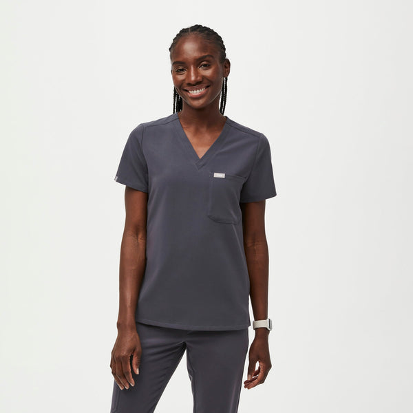 women's Charcoal Catarina™ - One-Pocket Scrub Top